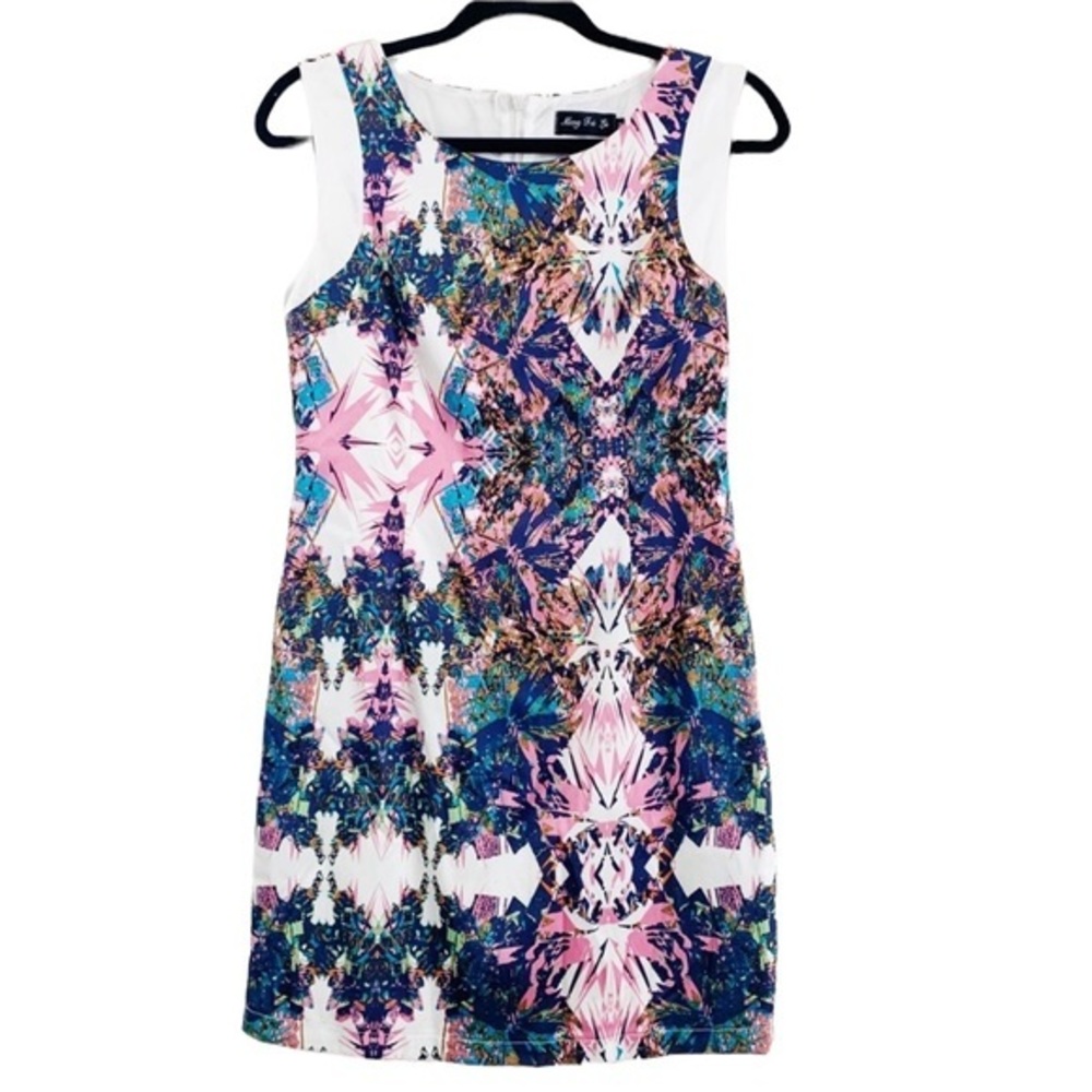 Meng‎ Fei Lu Sheath Kaleidoscope Pattern Dress Sz M